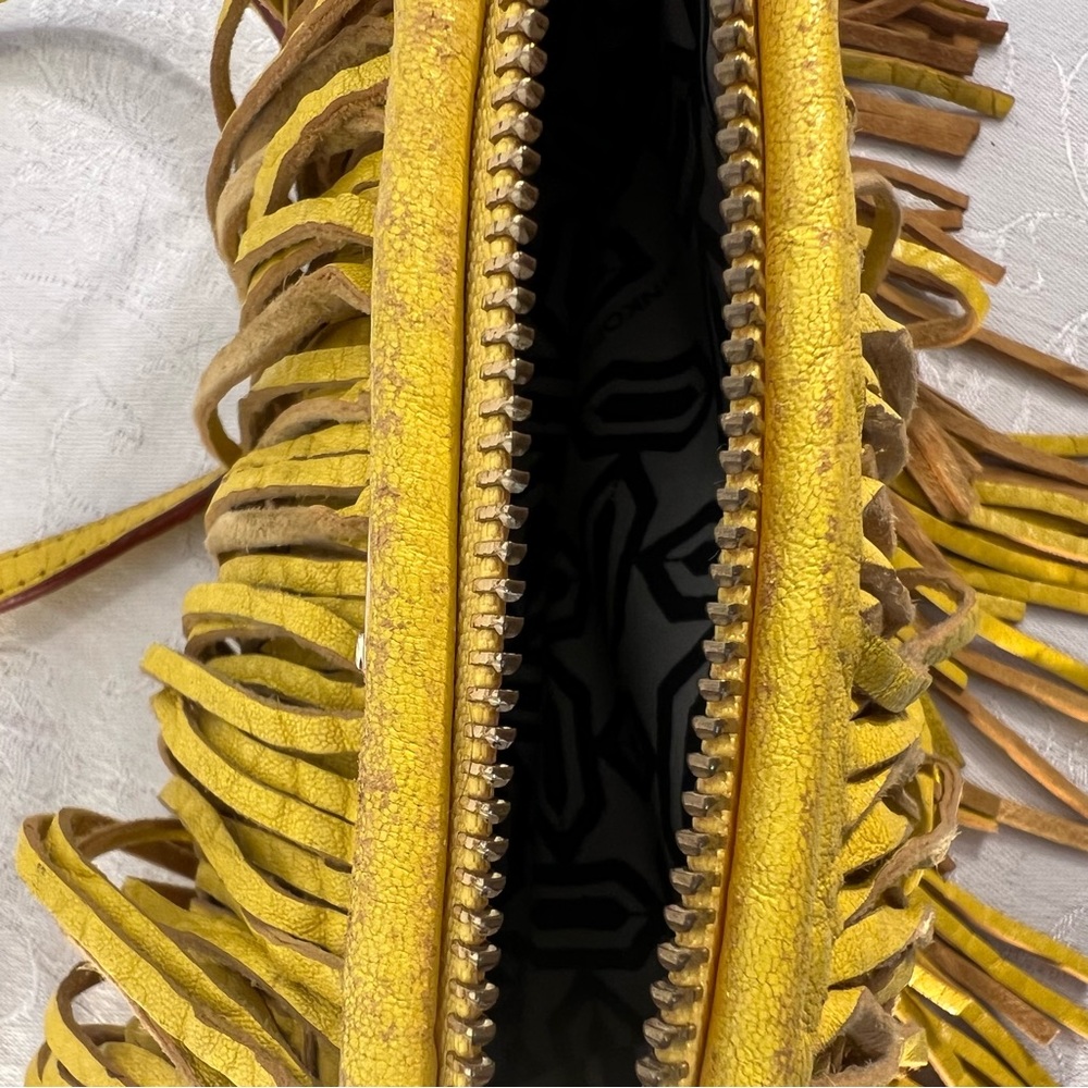 Rebecca Minkoff Yellow Fringe Crossbody Bag - Picture 8 of 12